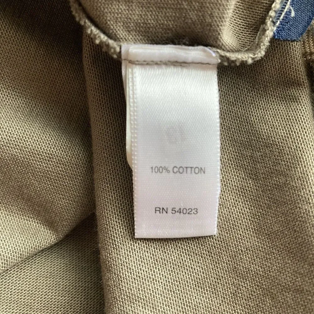 Banana Republic Long Sleeve Polo Shirt Mens Brown Cotton Stretch Flip Cuff XL